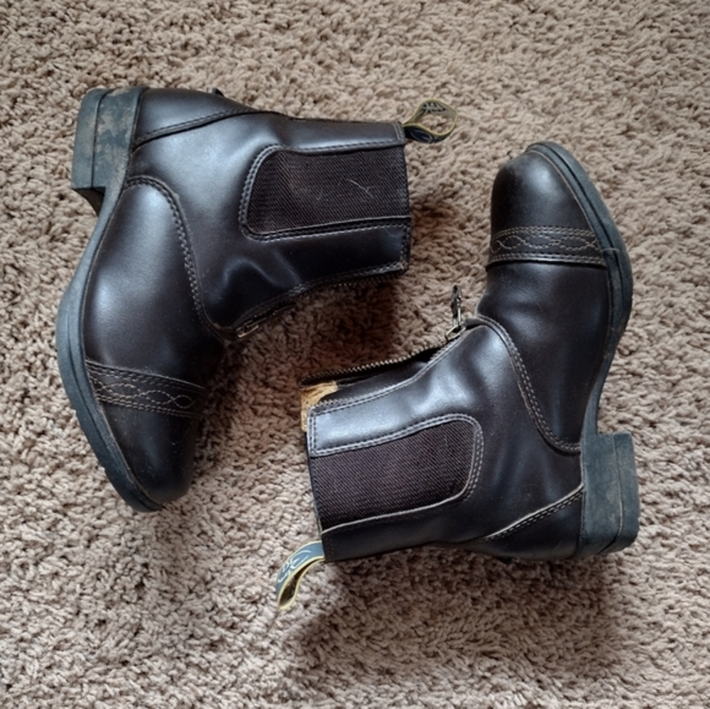 Moretta Clio Paddock Equestrian Brown Boots Childs Sz 13 Riding Zipper Leather